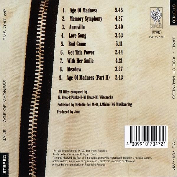Jane - Age Of Madness (Reissue 1997) (Lossless)
