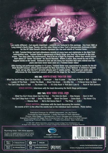 Twisted Sister - Double Live: North Stage '82 / New York Steel '01 (2DVD)